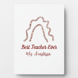 Peach marron Glitzer Regenbogenlehrer Wertschätzun Fotoplatte