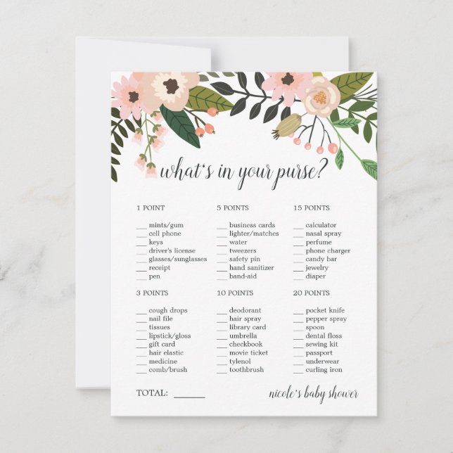 Peach Meadow Baby oder Brautparty Purgame (Vorderseite)