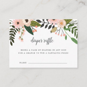 Peach Meadow Baby Showdusche Windeln Raffelkarten Begleitkarte