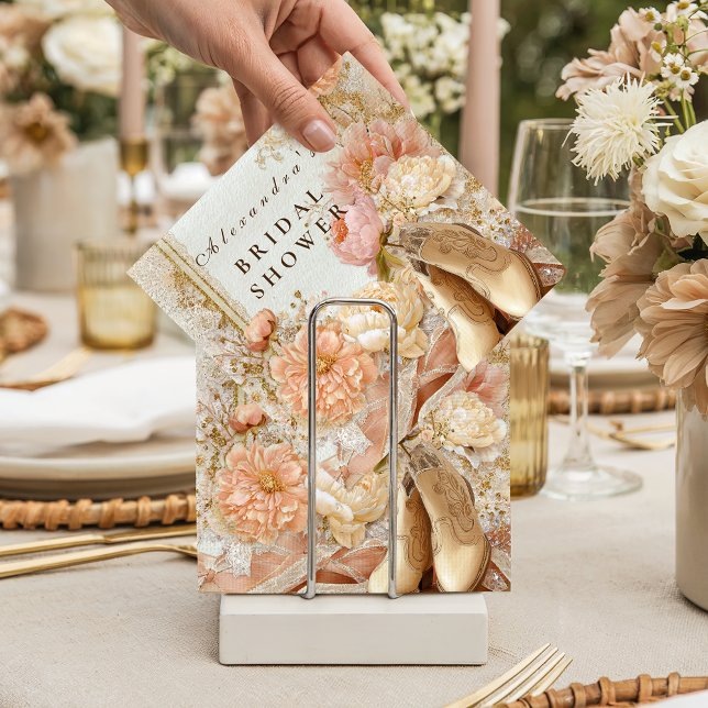 Peach Meadow Boots Bridal Shower Serviette (Von Creator hochgeladen)