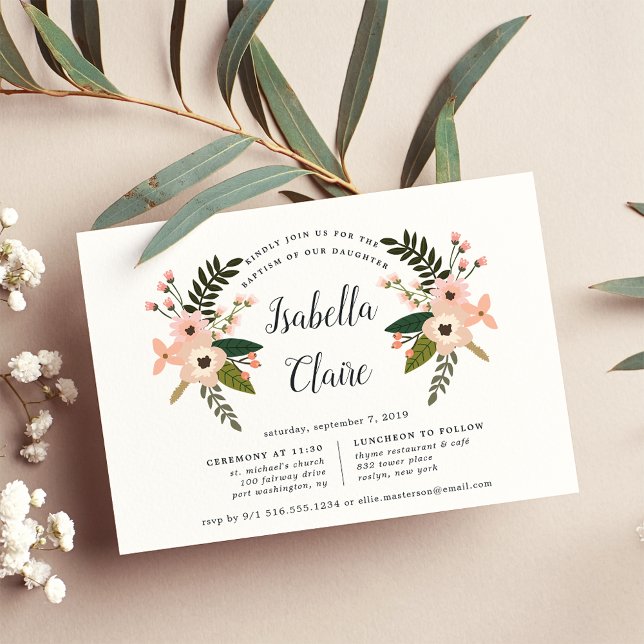 Peach Meadow Christening or Baptismus Einladung (Von Creator hochgeladen)