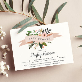Peach Meadow | Einladung der Babydusche