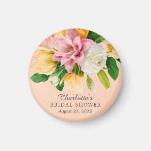 Peach Meadow Floral Brautparty Magnet