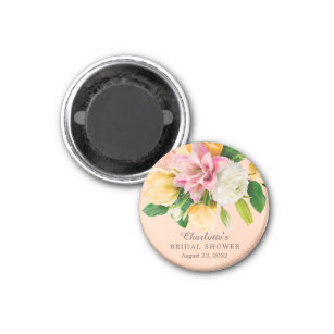Peach Meadow Floral Brautparty Magnet