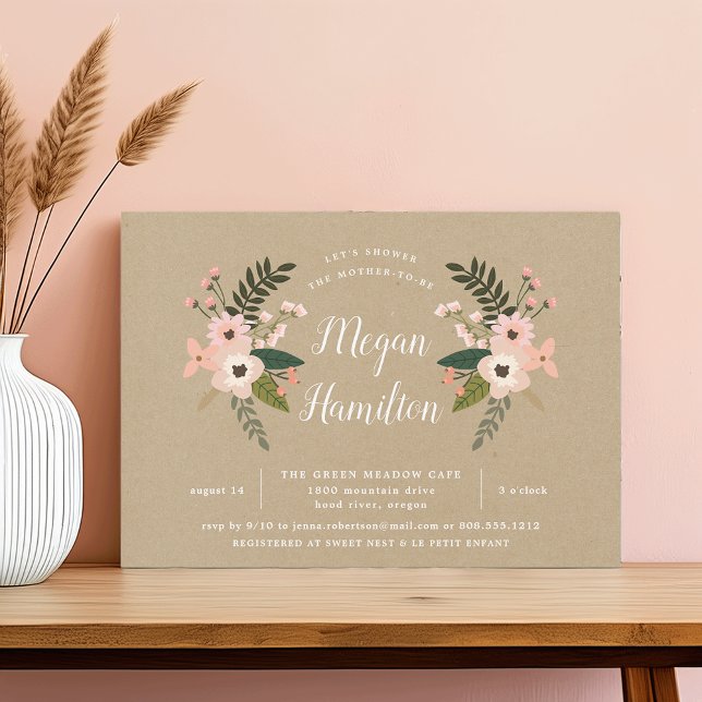 Peach Meadow Kraft Kinderdusche Einladung (Von Creator hochgeladen)