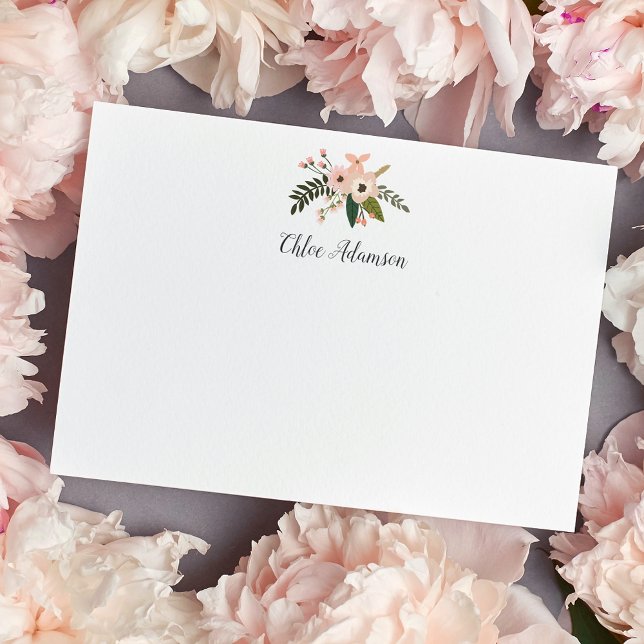 Peach Meadow Personalisiert Stationery Flat Card Mitteilungskarte (Von Creator hochgeladen)