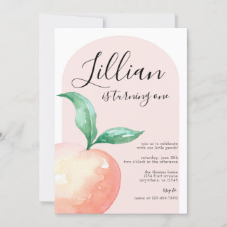 Peach Minimalistisch Birthday Party Einladung