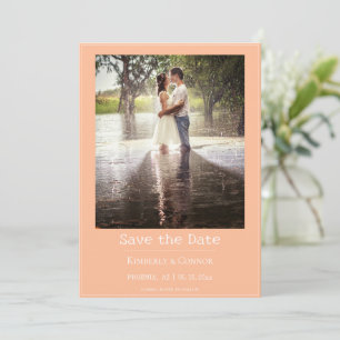 Peach Minimalistisch Modern Foto Save The Date