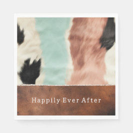 Peach Mint Cream Cowgirl Cowhide Serviette