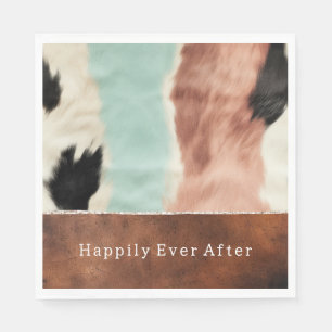 Peach Mint Cream Cowgirl Cowhide Serviette