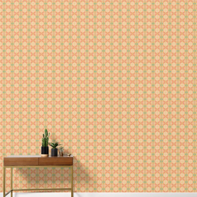 Peach & Mint Oriental Tile - Warm Boho Tapete (Korridor)