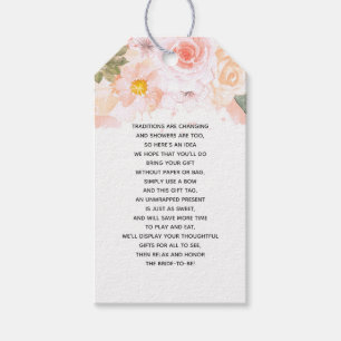 Peach Mint Succulent Bloral Bridal Display Dusche Geschenkanhänger