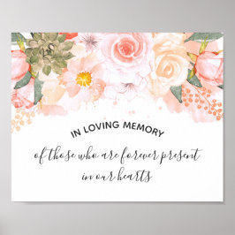 Peach Mint Succulent in Love Memory Hochzeit-Zeich Poster