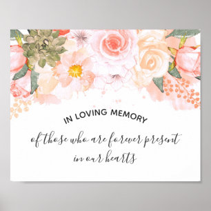 Peach Mint Succulent in Love Memory Hochzeit-Zeich Poster