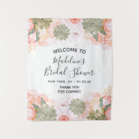 Peach Mint Sukkuläres Brautparty Begrüßung