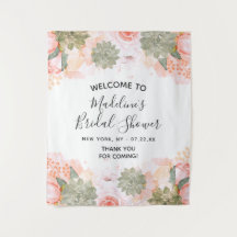 Peach Mint Sukkuläres Brautparty Begrüßung