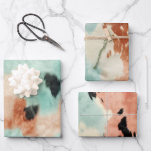 Peach Minze Cream Cowhide Geschenkpapier Set