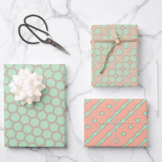 Peach & Minze Pasteten Wrapping Paper Flat Sheet S Geschenkpapier Set