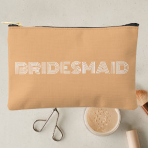 Peach Modern Typografie Bridesmaid Zubehörtasche