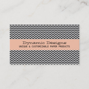 Peach Modern Zickzack Business Card Visitenkarte
