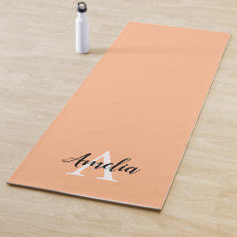 Peach Monogram Script Yoga Mat Yogamatte