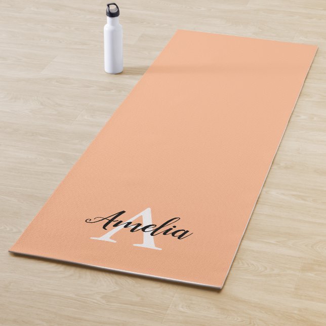 Peach Monogram Script Yoga Mat Yogamatte (Beispiel)