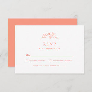 Peach Monogram Wedding RSVP Karte