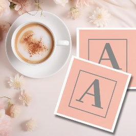 Peach Monogramm Serviette