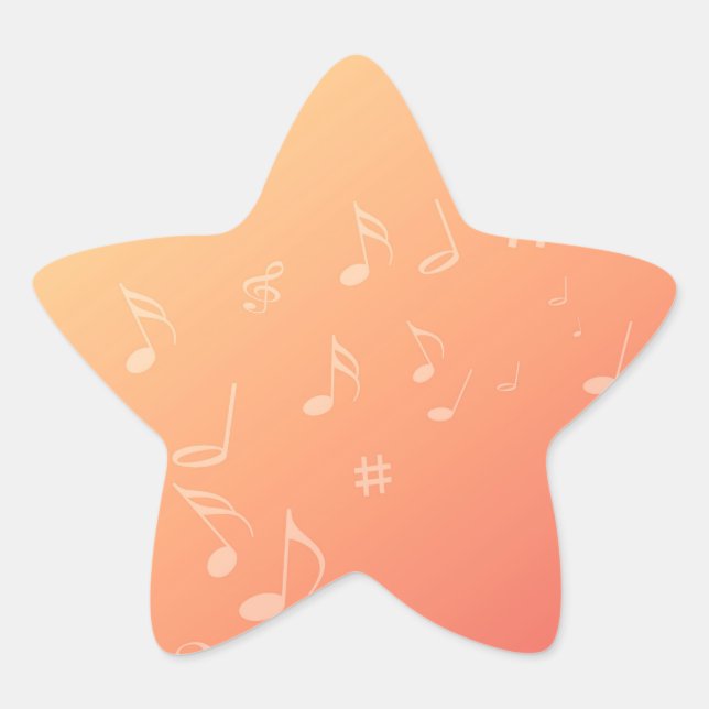 Peach Music Stern-Aufkleber (Vorderseite)