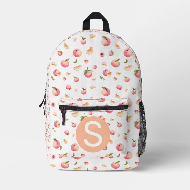 Peach-Muster Bedruckter Rucksack (Vorderseite)