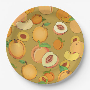 Peach-Muster Pappteller