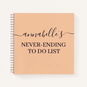 Peach nie Ending to Do List Notebook Notizbuch