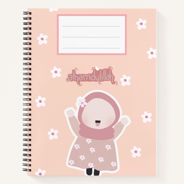 Peach Notebook "Alhamdulillah" Notizbuch (Vorderseite)