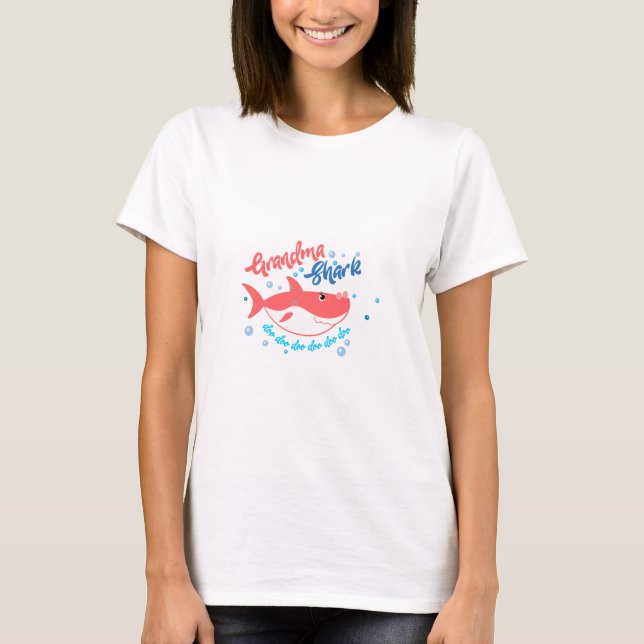 Peach Oma Shark Doo Doo Doo T-Shirt (Vorderseite)
