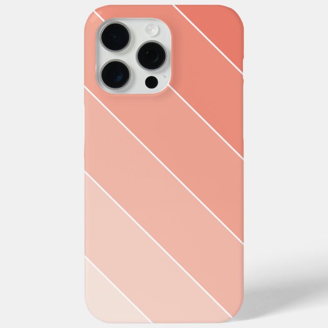 Peach Ombré Streifen Case-Mate iPhone Hülle (Rückseite)