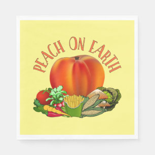 Peach on Earth Funny Christmas Puff Serviette