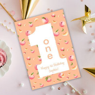 Peach ONE Happy Birthday-Karte Karte