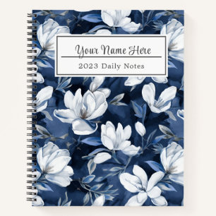 Peach Orange Floral Eleganter Spiral Notizbuch