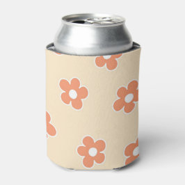 Peach Orange Floral Retro Floral Schlauch für den Dosenkühler