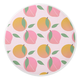 Peach Orange Fruchtmuster Pink Keramikknauf