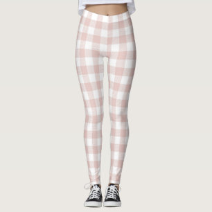  Peach Orange Gingham Women's Leggings
