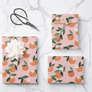 Peach Orange Juice Muster Geschenkpapier Set