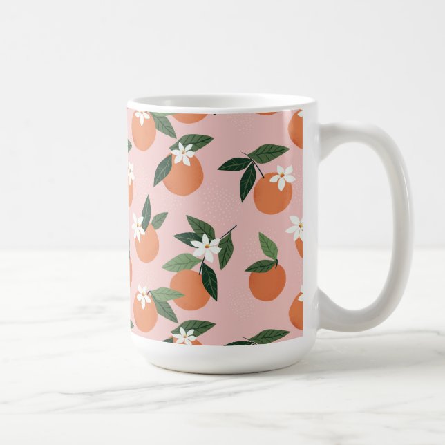 Peach Orange Juice Muster Kaffeetasse (Rechts)