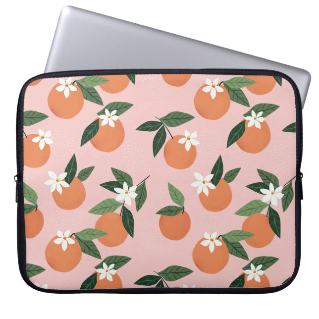 Peach Orange Juice Muster Laptopschutzhülle (Vorderseite)