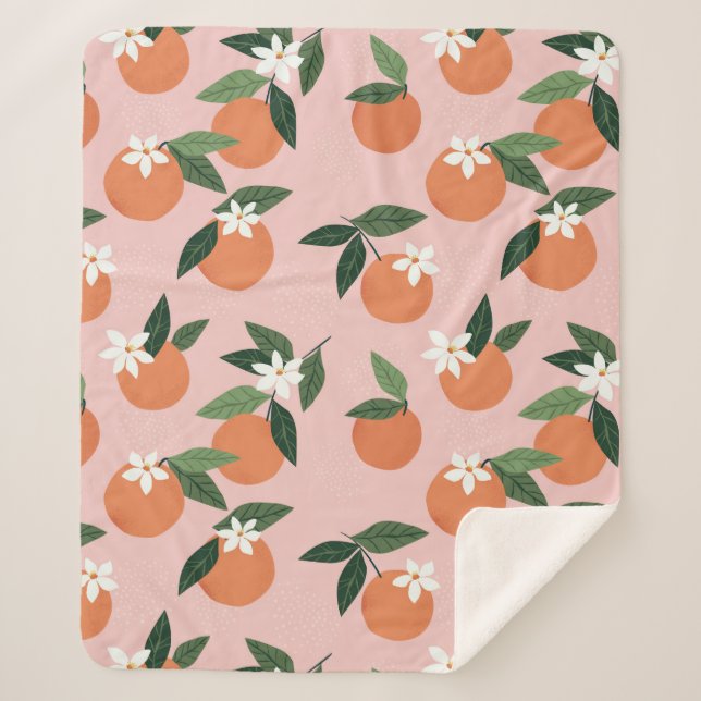 Peach Orange Juice Muster Sherpadecke (Vorderseite)