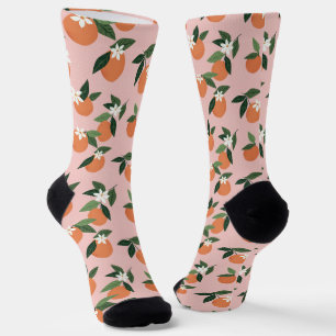 Peach Orange Juice Muster Socken