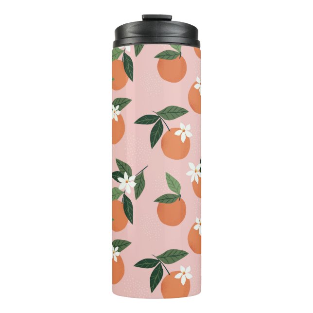 Peach Orange Juice Muster Thermosbecher (Vorderseite)