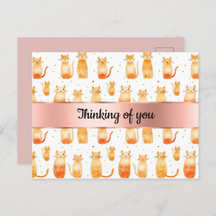 Peach Orange Katzen Denken Sie an Sie Postkarte