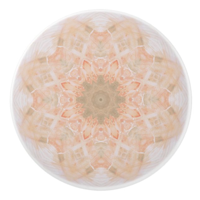 Peach Orange Mandala Keramikknauf (Vorderseite)