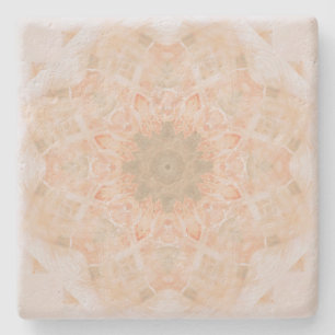 Peach Orange Mandala Steinuntersetzer